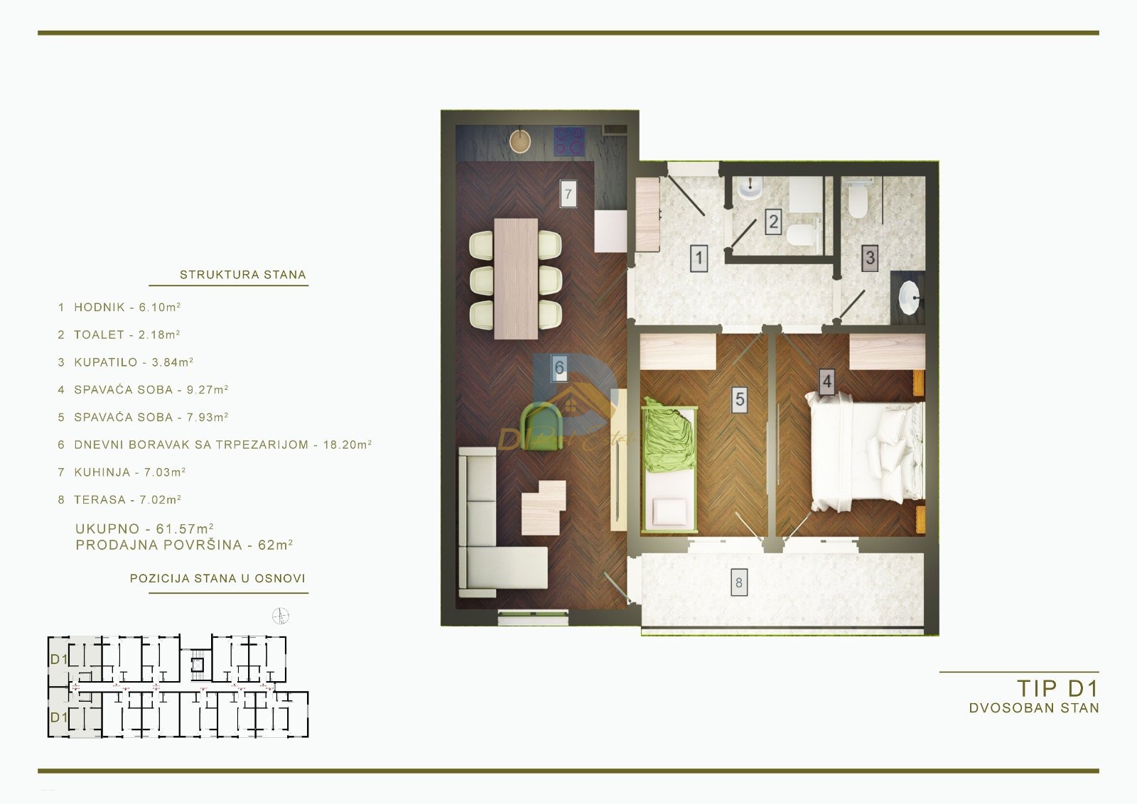 For Sale Two Bedroom Apartment - Resim 2