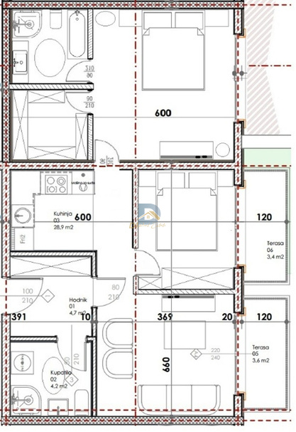 For Sale Two Bedroom Apartment - Resim 5